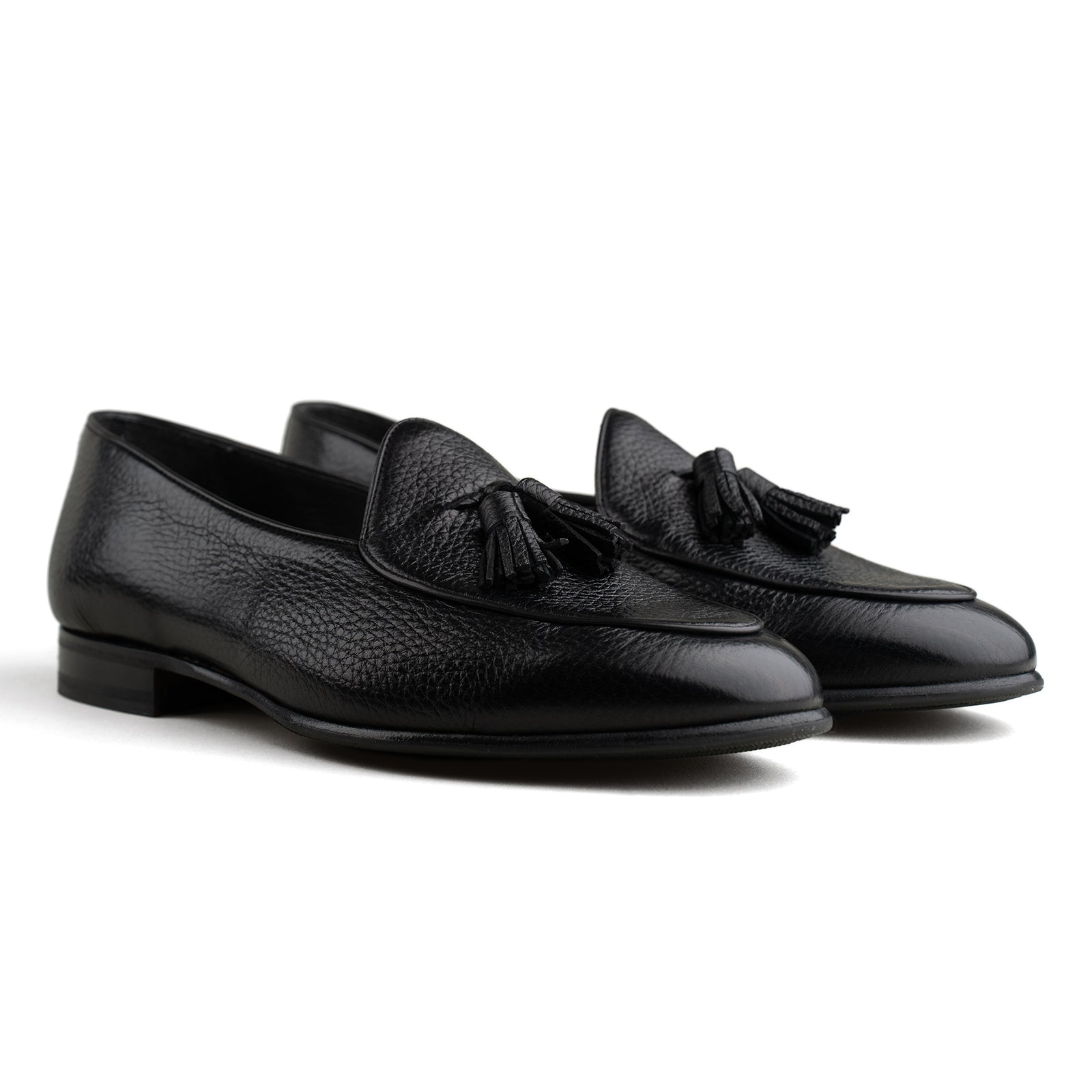 Belgian Tassel Loafer - Zwart Hertenleer