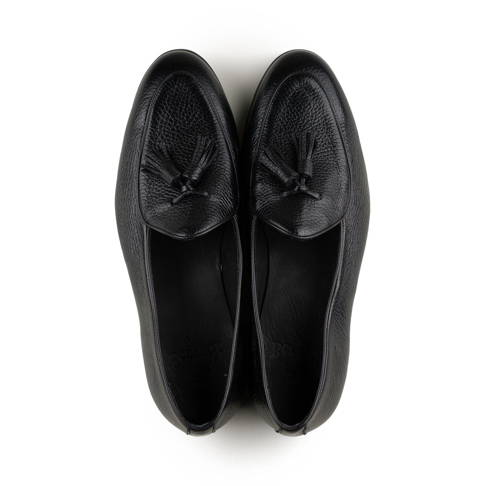 Belgian Tassel Loafer - Zwart Hertenleer