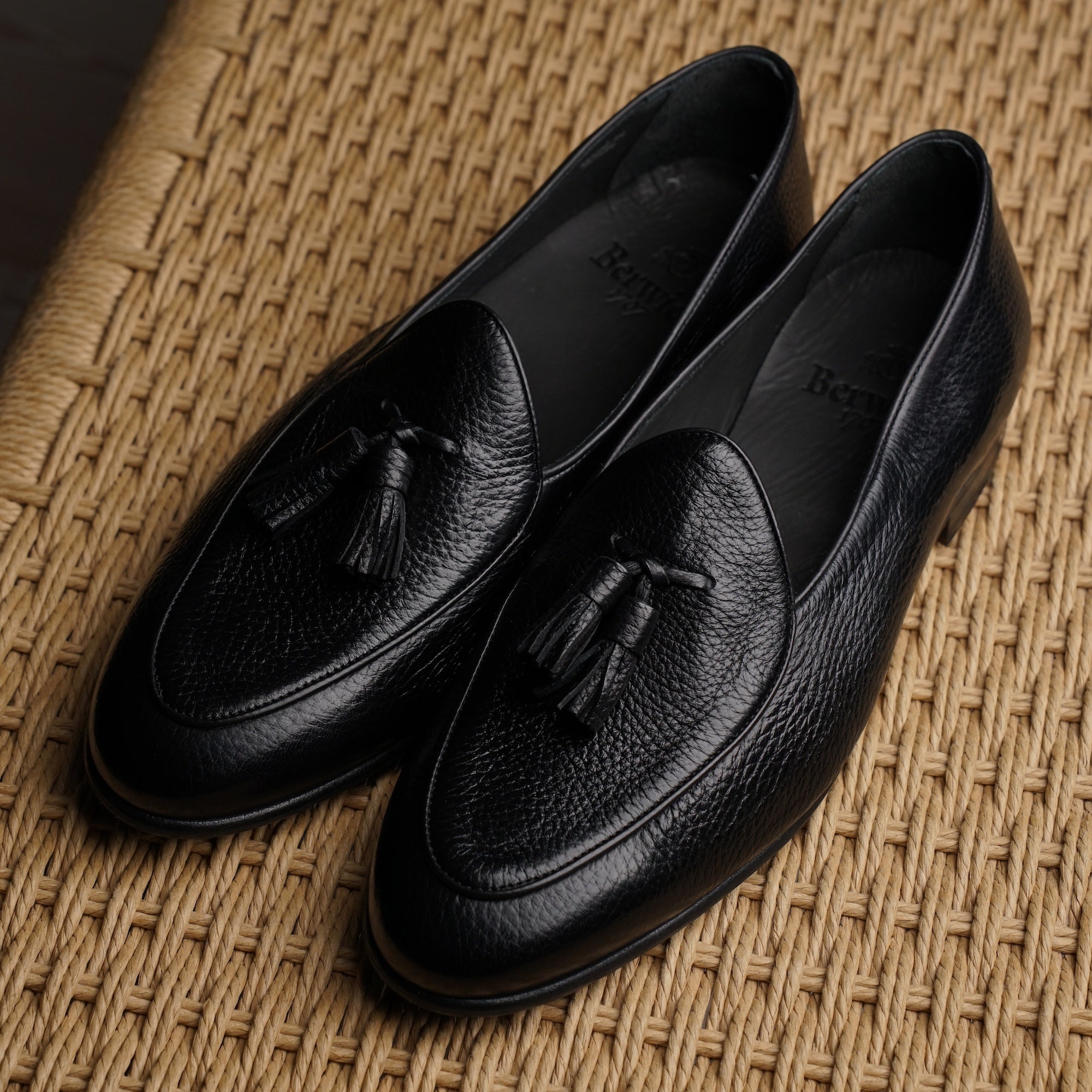 Belgian Tassel Loafer - Zwart Hertenleer